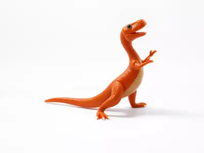 Orange Dinosaur Figure model pack Low-poly 3D model