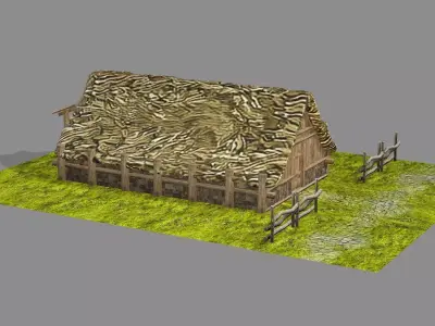 Medieval Viking House 05 Game Ready Low-poly 3D Model Low-poly 3D model