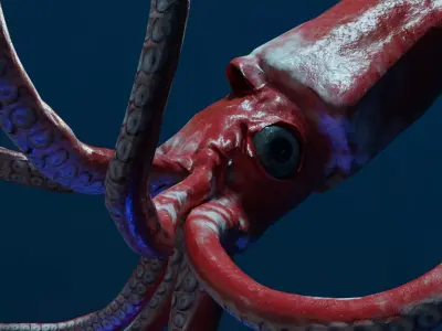 Giant Squid Low-poly 3D model buy