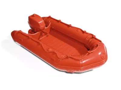 Inflatable boat with motor 3D print model