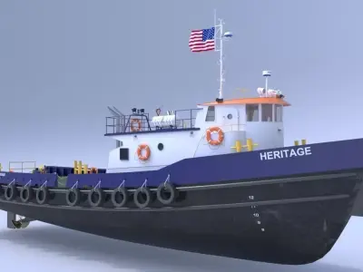 Oil work boat 3D model