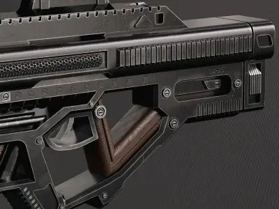 Scifi Military Gun Concept 3d model Low-poly 3D model