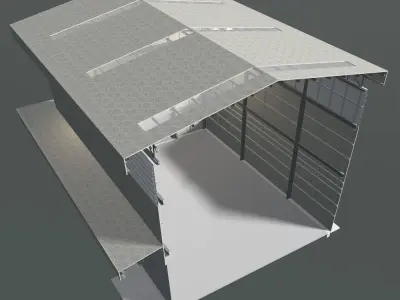 Warehouse in section cut 24i17 3D model