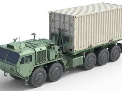 Oshkosh PLS A1 M1074A1 Contianer Truck   Low-poly 3D model