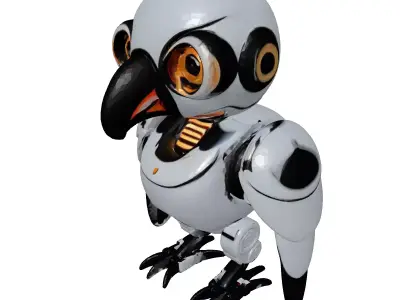 Robotic Owl Character Model 3D model