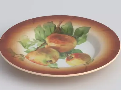 Antique and vintage plate v9 3D model