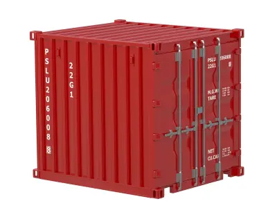 8ft Shipping Container Collection 3D model