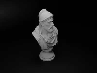 Berber Warrior Bust Chess 3D print model buy