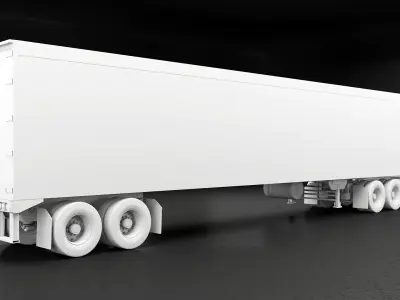 Generic Semi Truck Sleeper Cab and Refrigerated US Trailer UT 3D model
