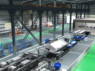 Factory Interior - Workshop 3D model