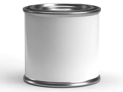 One fourth pint paint can with lid 3D model purchase