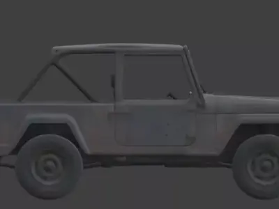 Destroyed Military Jeep 4x4 3D Model  Low-poly 3D model
