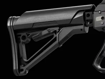 CTR Carbine Stock Mil Spec Low-poly 3D model