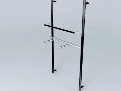 RAIL RACK T2 WITH ARARAS Free 3D model