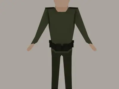 LowPoly WW1 Soldier NOT RIGGED Free low-poly 3D model