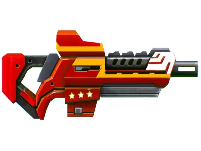 LowPoly Sci-Fi Cartoon Assault Rifle Future Low-poly 3D model 2