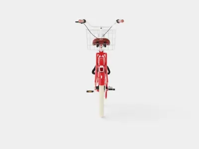 Red Bicycle Low-poly 3D model