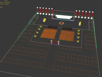 Stage party concert fashion catwalk T station  65 3D model