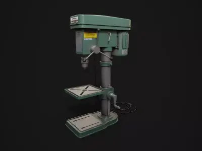 PBR Pillar Drill Low-poly 3D model