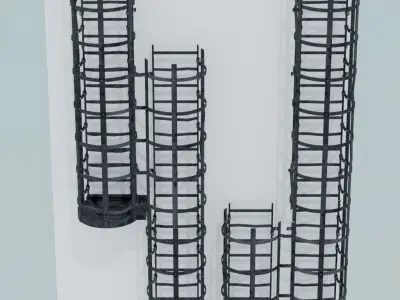 Steel Roof Access Ladder - 12 Items Puzzle Low-poly 3D model