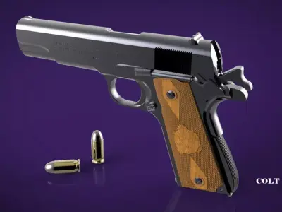 Colt M1911 Low-poly 3D model 2