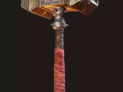 Battle Hammer - Low Poly Game Ready Low-poly 3D model