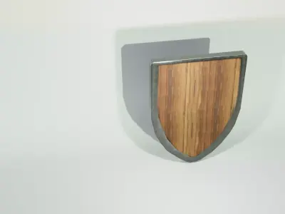Medieval Wooden Shield 3D model