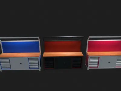 Industrial Work Bench Low-poly 3D model