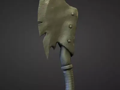 AXE7 high and low poly Low-poly 3D model