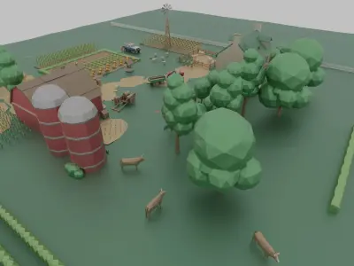 Farm House Low-poly 3D model buy