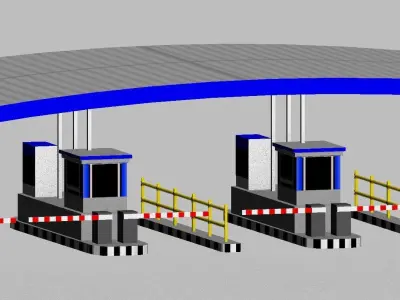 Toll Gate Low-poly 3D model