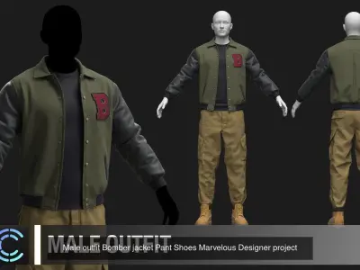 Tactical clothing Marvelous designer Clo 3D projects 3D Model Pack