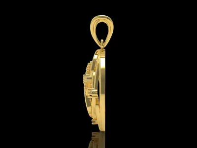 Alphabet P Diamond Pendant 3D print model