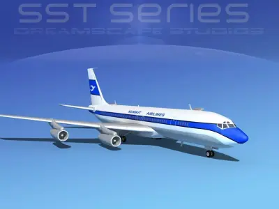 Boeing 707-320 SS Kuwait Airways 3D model