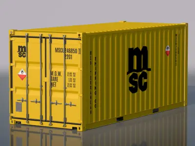 Shipping Container 20ft Rigged 3D model