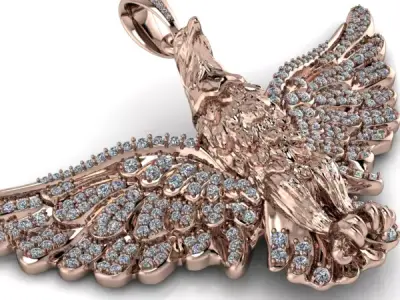 American Winged Eagle Pendant 3D print model buy