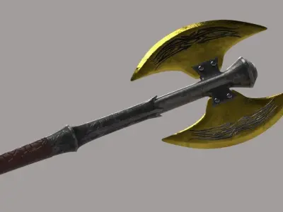 Two-sided axe Low-poly 3D model