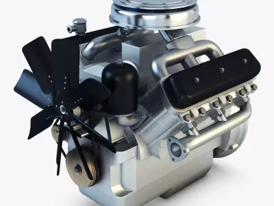 V6 Type Engine v 1 3D model