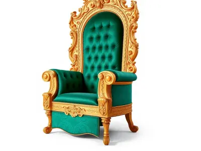 Ornate Royal Throne Chair Model Pack Low-poly 3D model