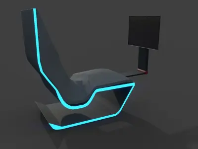 Sci-Fi Chair 02 Low-poly 3D model