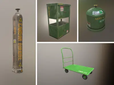 Army Base Props Low-poly 3D model