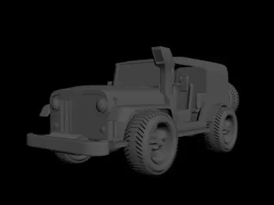  old JEEP  Free low-poly 3D model
