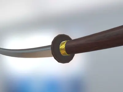 Katana sword Free low-poly 3D model get