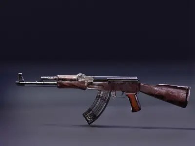ak47 gun  Low-poly 3D model