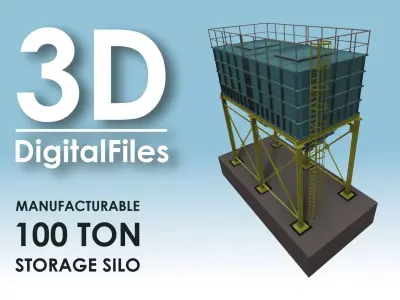 MANUFACTURING 100 TON STORAGE SILO 3D model