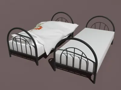 Metal frame bed Free 3D model