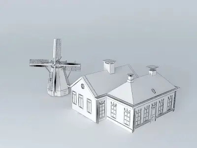 corner langestraat old mill Free 3D model