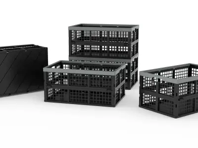 Plastic Storage Crates 3D model