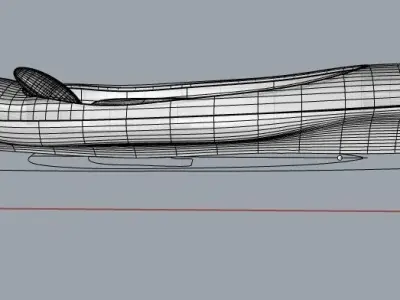 Canoe boat Low-poly 3D model