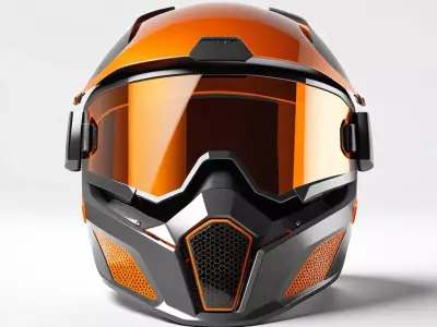 Futuristic Orange Tinted Visor 3D model